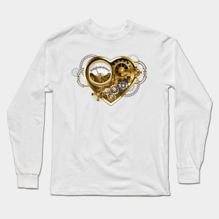 Steampunk Heart with a Manometer Long Sleeve T-Shirt